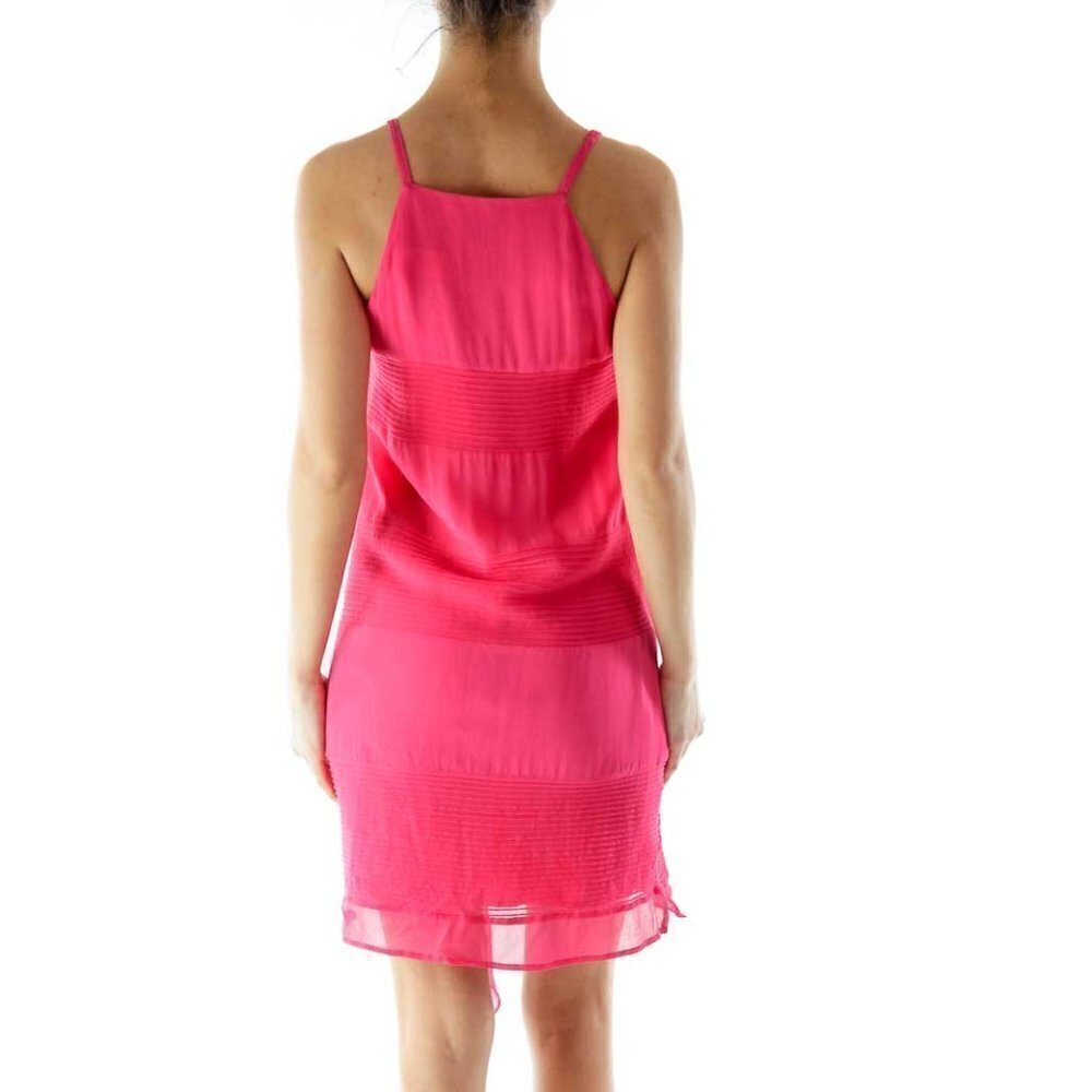 Madison Marcus Pink Ribbed Detail Cocktail Dress - Picture 2 of 3